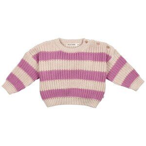 The New Society Baby Girl Myra Jumper Natural and Iris Lilac Stripes